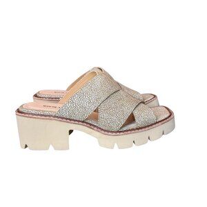 Women's All Black Platform Slip-On Sandals NWOB